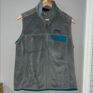 Patagonia Gray Vest with Teal Details